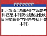 湖北铁道运输职业学院是专科还是本科院校呢(湖北铁道运输职业学院是专科还是本科)
