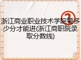 浙江商业职业技术学院要多少分才能进(浙江商职院录取分数线)