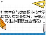 桂林生命与健康职业技术学院有没有就业指导，好就业吗(桂林职院就业情况)