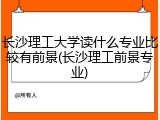 长沙理工大学读什么专业比较有前景(长沙理工前景专业)