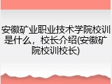 安徽矿业职业技术学院校训是什么，校长介绍(安徽矿院校训校长)