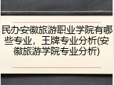 民办安徽旅游职业学院有哪些专业，王牌专业分析(安徽旅游学院专业分析)