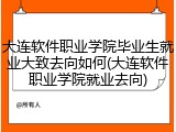 大连软件职业学院毕业生就业大致去向如何(大连软件职业学院就业去向)