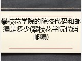 攀枝花学院的院校代码和邮编是多少(攀枝花学院代码邮编)