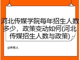 河北传媒学院每年招生人数多少，政策变动如何(河北传媒招生人数与政策)