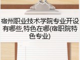 宿州职业技术学院专业开设有哪些,特色在哪(宿职院特色专业)