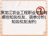 黑龙江农业工程职业学院有哪些知名校友，简单分析(知名校友浅析)