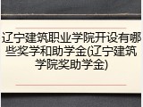 辽宁建筑职业学院开设有哪些奖学和助学金(辽宁建筑学院奖助学金)