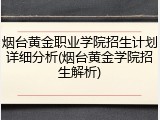 烟台黄金职业学院招生计划详细分析(烟台黄金学院招生解析)