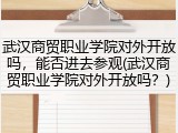 武汉商贸职业学院对外开放吗，能否进去参观(武汉商贸职业学院对外开放吗？)