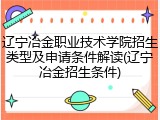辽宁冶金职业技术学院招生类型及申请条件解读(辽宁冶金招生条件)