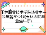 玉林职业技术学院毕业生一般年薪多少钱(玉林职院毕业生年薪)