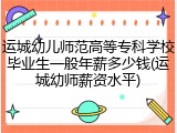 运城幼儿师范高等专科学校毕业生一般年薪多少钱(运城幼师薪资水平)