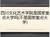 四川文化艺术学院是国家重点大学吗(不是国家重点大学)