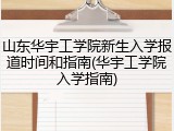 山东华宇工学院新生入学报道时间和指南(华宇工学院入学指南)