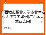 广西城市职业大学毕业生就业大致去向如何(广西城大就业去向)