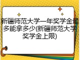 新疆师范大学一年奖学金最多能拿多少(新疆师范大学奖学金上限)