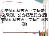 西安高新科技职业学院是什么级别，公办还是民办(西安高新科技职业学院性质级别)