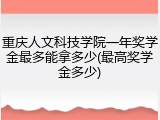 重庆人文科技学院一年奖学金最多能拿多少(最高奖学金多少)