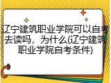辽宁建筑职业学院可以自考去读吗，为什么(辽宁建筑职业学院自考条件)