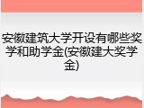 安徽建筑大学开设有哪些奖学和助学金(安徽建大奖学金)