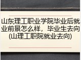 山东理工职业学院毕业后就业前景怎么样，毕业生去向(山理工职院就业去向)