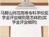 马鞍山师范高等专科学校奖学金评定细则是怎样的(奖学金评定细则)