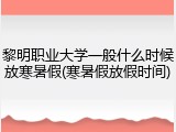 黎明职业大学一般什么时候放寒暑假(寒暑假放假时间)