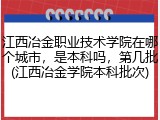 江西冶金职业技术学院在哪个城市，是本科吗，第几批(江西冶金学院本科批次)