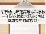 毕节幼儿师范高等专科学校一年财政拨款大概多少钱(毕幼专年财政拨款)