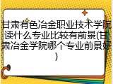 甘肃有色冶金职业技术学院读什么专业比较有前景(甘肃冶金学院哪个专业前景好)