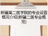 新疆第二医学院的专业设置概况介绍(新疆二医专业概览)