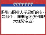 扬州市职业大学最好的专业是哪个，详细阐述(扬州职大优势专业)