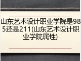 山东艺术设计职业学院是985还是211(山东艺术设计职业学院属性)