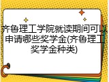 齐鲁理工学院就读期间可以申请哪些奖学金(齐鲁理工奖学金种类)