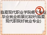 临夏现代职业学院哪个专业毕业就业前景比较好(临夏现代职院好就业专业)