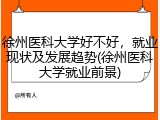 徐州医科大学好不好，就业现状及发展趋势(徐州医科大学就业前景)