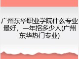 广州东华职业学院什么专业最好，一年招多少人(广州东华热门专业)