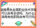 湖南有色金属职业技术学院可以自考去读吗，为什么(湖南有色职院自考可行吗)