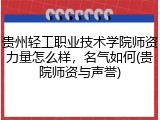 贵州轻工职业技术学院师资力量怎么样，名气如何(贵院师资与声誉)