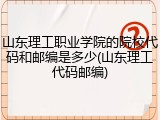 山东理工职业学院的院校代码和邮编是多少(山东理工代码邮编)