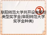 阜阳师范大学共开设有哪些类型奖学金(阜阳师范大学奖学金种类)