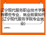 辽宁现代服务职业技术学院有哪些专业，就业前景如何(辽宁现代服务学院专业就业)