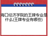 海口经济学院的王牌专业是什么(王牌专业有哪些)