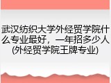 武汉纺织大学外经贸学院什么专业最好，一年招多少人(外经贸学院王牌专业)