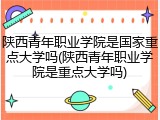 陕西青年职业学院是国家重点大学吗(陕西青年职业学院是重点大学吗)