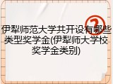 伊犁师范大学共开设有哪些类型奖学金(伊犁师大学校奖学金类别)