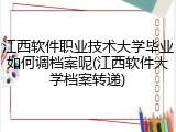 江西软件职业技术大学毕业如何调档案呢(江西软件大学档案转递)