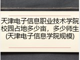 天津电子信息职业技术学院校园占地多少亩，多少师生(天津电子信息学院规模)