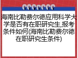 海南比勒费尔德应用科学大学是否有在职研究生,报考条件如何(海南比勒费尔德在职研究生条件)